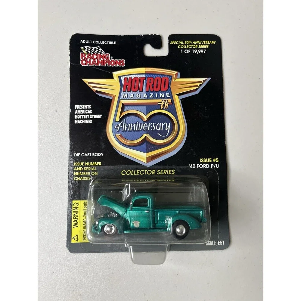 Racing Champions Hot Rod Magazine 50th Issue #5 Teal '40 Ford P/U Pickup NEW